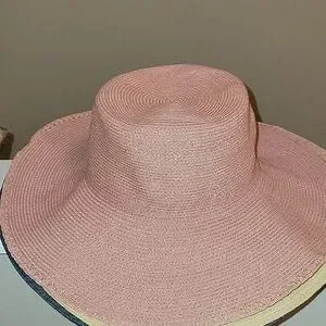 Arden B Pink Straw Floppy Sun Hat Arden B | Accessories | Arden B Pink Straw Floppy Sun Hat  main image 2